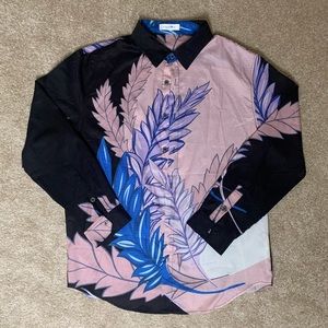 Floral Button Down Long Sleeve Shirt